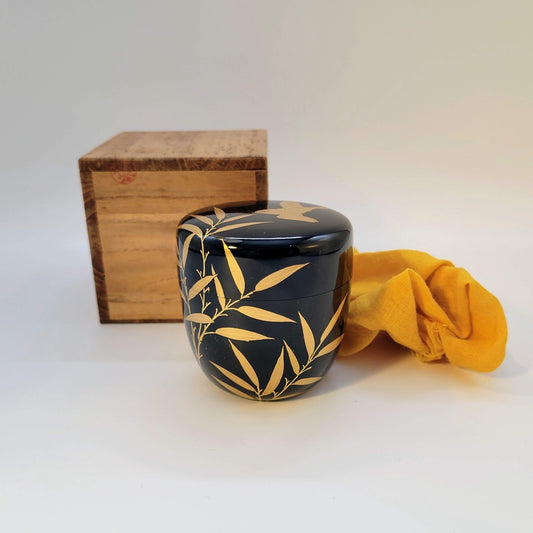 Japanse natsume kachō-ga 花鳥画 bamboe en vogel maki-e