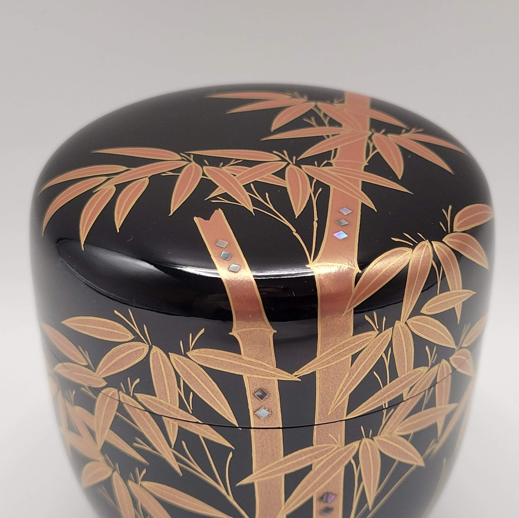 Japanse tea caddy Shuchiku maki-e 朱竹蒔絵 Yōhō