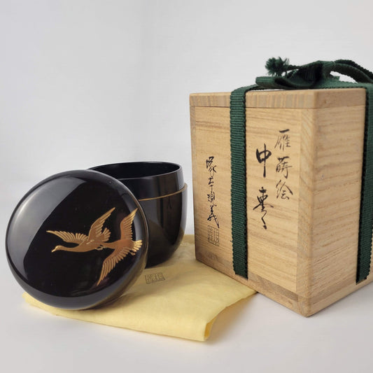 Japanse Maki-e Natsume - Ganzen in de herfst –Tsukamoto Noriyoshi 塚本規義